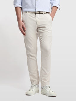 Arrow Sports - Mens Beige Solid/Plain Polyester Trouser