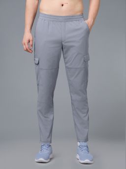 Technosport - Mens Grey Solid/Plain Polyester Trackpant