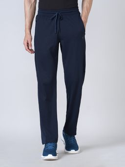 Technosport - Mens Navy Blue Solid/Plain Polyester Trackpant