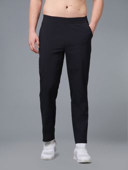 Technosport - Mens Black Solid/Plain Polyester Trackpant