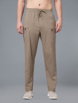 Technosport - Mens Khaki Solid/Plain Polyester Trackpant