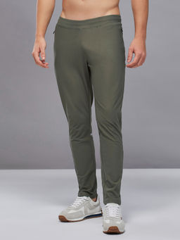 Technosport - Mens Olive Solid/Plain Polyester Trackpant