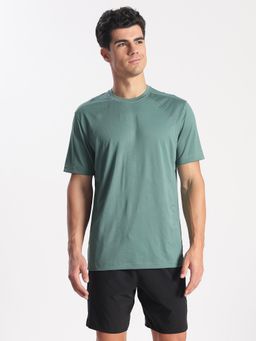 Jockey - Mens Green Solid/Plain Microfibre T-Shirt