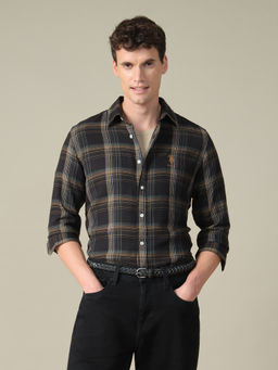 U.S. Polo Assn. Denim Co. - Mens Black Checks Cotton Shirt