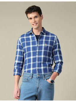 U.S. Polo Assn. Denim Co. - Mens Blue Checks Cotton Shirt