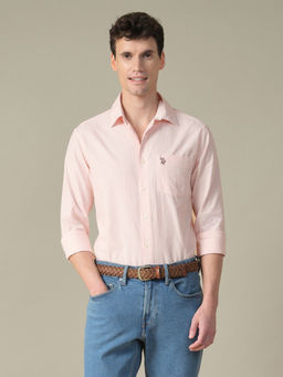 U.S. POLO ASSN. - Mens Pink Stripes Cotton Shirt