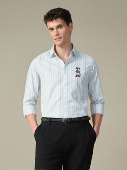 U.S. POLO ASSN. - Mens Green Stripes Cotton Shirt