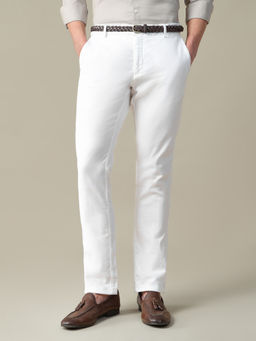 U.S. POLO ASSN. - Mens White Solid/Plain Cotton Trouser
