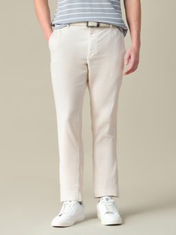 U.S. POLO ASSN. - Mens Beige Solid/Plain Cotton Trouser
