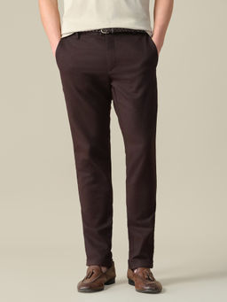 U.S. POLO ASSN. - Mens Brown Solid/Plain Cotton Trouser