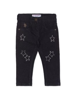 U.S. POLO ASSN. - Boys Navy Mid Rise Graphic Print Rinsed Jeans