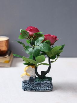 Tayhaa - Artificial Decorative Rose Bonsai House Plant