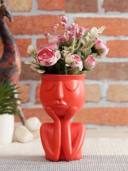 Tayhaa - Red Coloured Human Figurine Flower Vase