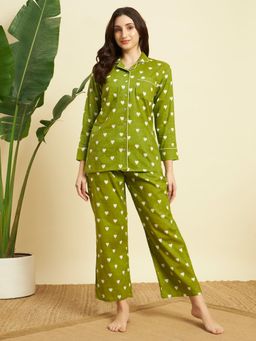SEPHANI - Green Printed Night Suit