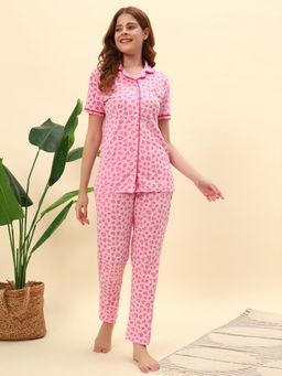 SEPHANI - Pink Floral Night Suit