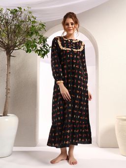 SEPHANI - Black Floral Nighty