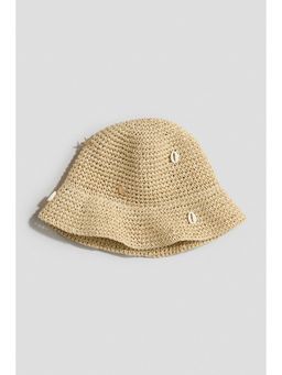H&M - Girls Beige Embellished Straw Hat