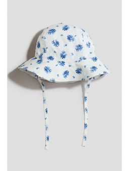 H&M - Girls White Floral-Print Sun Hat