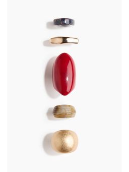 H&M - Women Red 5-Pack Rings