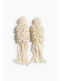 H&M - Women White Beaded Cluster Earrings
