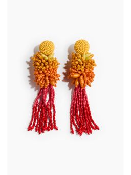 H&M - Women Orange Beaded Cluster Earrings