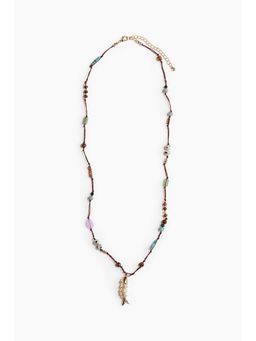H&M - Women Brown Beaded Cord Necklace
