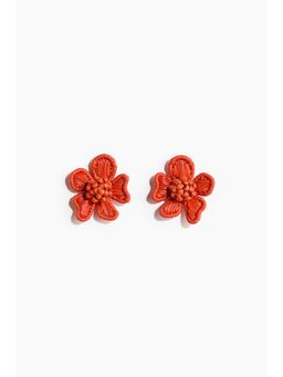 H&M - Women Orange Flower-Shaped Earrings