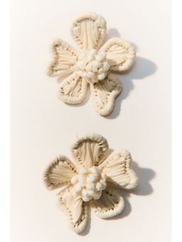 H&M - Women White Flower-Shaped Earrings