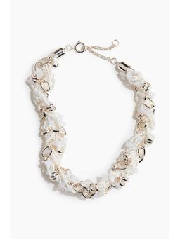 H&M - Women Silver-Coloured Chunky Beaded Necklace