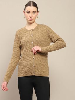 Madame - Round Neck Khaki Cardigan