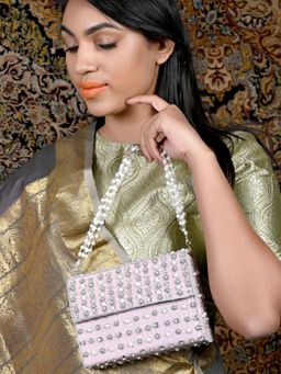 Odette - Purple Embellished Box Clutch