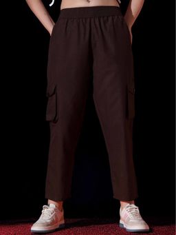 FITHUB - Women'S Straight Fit High-Rise Cargo Style Trousers