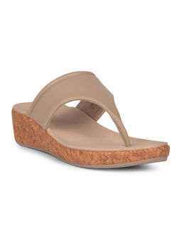 Bata Comfit - Women Casual Beige Slip-On Sandals