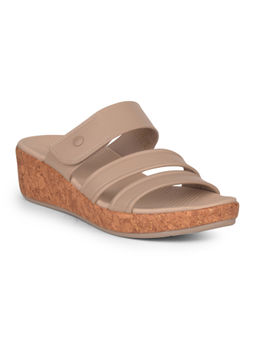 Bata Comfit - Women Casual Beige Slip-On Sandals