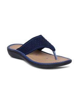 Bata - Women Casual Navy Blue Slip-On Sandals