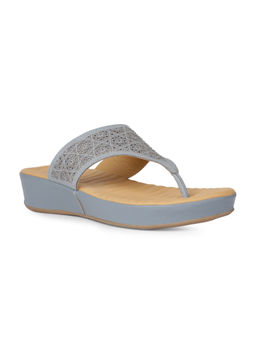 Scholl - Women Casual Blue Slip-On Sandals