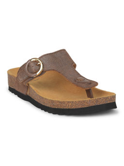 Scholl - Women Casual Brown Slip-On Sandals