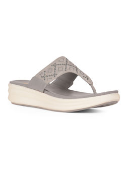 Bata - Women Casual Grey Slip-On Sandals