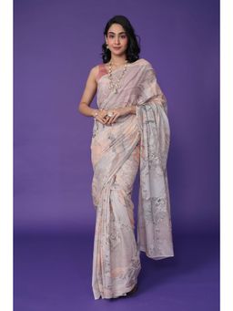 Zari Jaipur - Cotton Viscose Saree with Prints with Unstitched Blouse Multi-Color