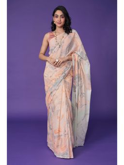 Zari Jaipur - Cotton Viscose Saree with Prints with Unstitched Blouse Multi-Color