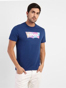 Levi's - Men Graphic Logo Crew Neck T-shirt-navy Blue