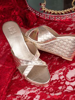 Hydes N Hues - Women Gold Wedges Heels