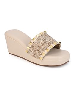 Hydes N Hues - Women Cream Wedges Heels