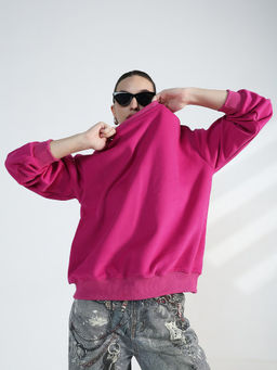 SHOWOFF - Edition Women Pink Oversized Sweatshirt