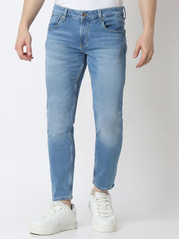 Spykar - Men Slim Mid Rise Light Blue Casual Jeans