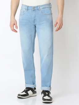 Spykar - Men Comfort Fit Mid Rise Light Blue Casual Jeans