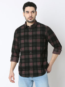 Spykar - Men Slim Corduroy Checks Multi-Color Casual Shirt