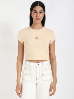Calvin Klein - Peach Logo Regular Fit Cotton T-Shirt