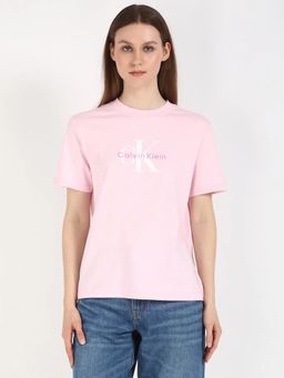 Calvin Klein - Pink Logo Regular Fit Cotton T-Shirt