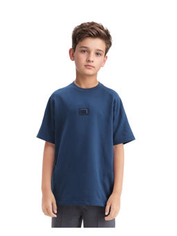 RARE ONES - Weke Navy Cotton Half Sleeves Oversized T-shirt